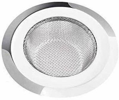 SHREE KRISHNA STEEL Stainless Steel Sink Strainer Kitchen Drain Net Basin Basket Filter Stopper Drainer/Jali (Size-3) Silver Strainer(Silver)