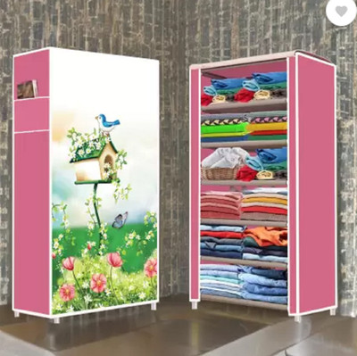 EXPOSURE 6 Layer Shoe Rack Tree House Carbon Steel Collapsible Wardrobe(Finish Color - Light Pink, DIY(Do-It-Yourself))