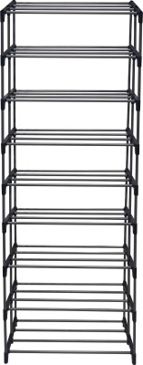 Philoshop Space-Saving 9-Tier Metal Open Shoe Rack Metal Collapsible Shoe Stand(Black, 9 Shelves, DIY(Do-It-Yourself))