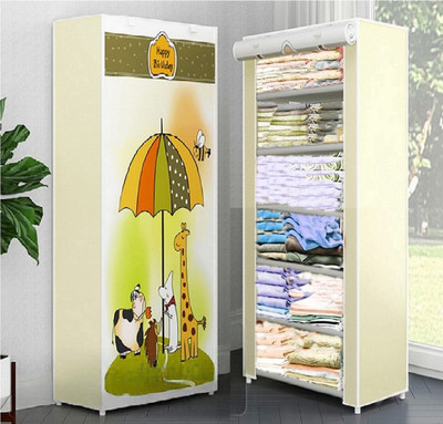 colcum 6L SOLID Carbon Steel Collapsible Wardrobe(Finish Color - IVORY, DIY(Do-It-Yourself))