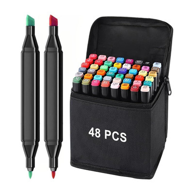 LUSH VIBE 48 double side Nib Sketch Pens(Set of 1, Multicolor)