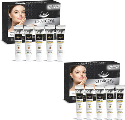 Alna Care Activated Bamboo Charcoal Facial kit | No paraben, Sulphate & No Mineral oil(2 x 75 g)
