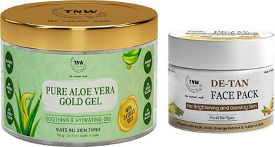 TNW - The Natural Wash De-Tan Face Pack & Pure Aloe Vera Gold Gel(2 Items in the set)