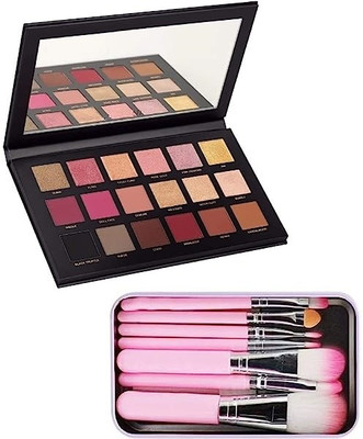 TUMR ROSE GOLD MULTICOLOR EYESHADOW PALLETE WITH PROFESSIONAL MAKEUP BRUSH SET(2 Items in the set)