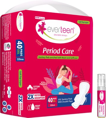 everteen combo 40 XXL Soft Period Care & Menstrual Cramps Roll-On(5ml) Sanitary Pad