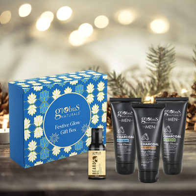 Globus Naturals Glow & Groom Charcoal Box, Set of 4(4 Items in the set)