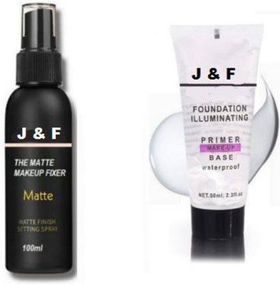 Alkaf Makeup Fixer with Makeup Base Tube Primer Waterproof 150 ML(2 Items in the set)