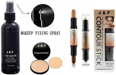 Zailie Makeup Fixer Spray,Face Compact Powder,Contour Stick(3 Items in the set)