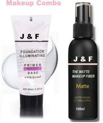 J & F ILLuminating Base tube Primer With Matte Makeup fixer 150 ML(2 Items in the set)