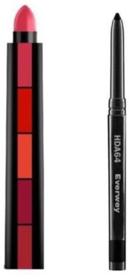 Everwey 5 in 1 Red Edition With Water Proof Kajal(2 Items in the set)