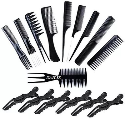 Zailie Hair Styling Comb with Hair clips Set of 6(16 Items in the set)