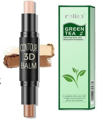 prikcy Makeup Set 3D Contour Highlight Stick & Green Tea Waterproof Foundation(2 Items in the set)
