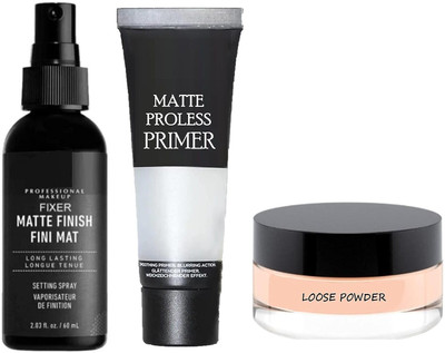 clochi 3 in Face Makeup Kit - Tube primer + Makeup fixer spray + Loose Powder(3 Items in the set)