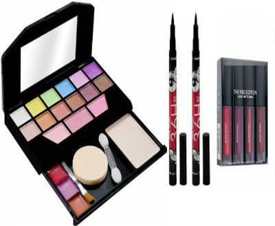 TUMR 5024 MULTICOLOR MAKEUP KIT + (2)36H BLACK EYELINER + MATTE MINI LIPSTICK(4 Items in the set)