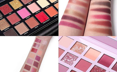 POMORA 9Pc Makeup Combo Set of 2 Eyeshadow Palettes and 7Pc Makeup Brushes (9 Item Makeup Combo)(9 Items in the set)