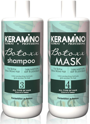 KERAMINO ELEMENT PROFESSIONAL BTX SHAMPOO and MASK | Infused with 9 essential proteins like Argon Oil, Keratin, BTX and Color Protecting |(1000 ML)(1 Items in the set)