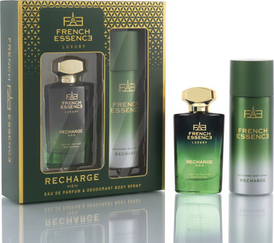 FRENCH ESSENCE Luxury Gift Pack - Recharge (150Ml Deodorant & 60Ml Perfume)(2 Items in the set) deal from flipkart FRENCH ESSENCE Luxury Gift Pack - Recharge (150Ml Deodorant & 60Ml Perfume)(2 Items in the set) deal from flipkart