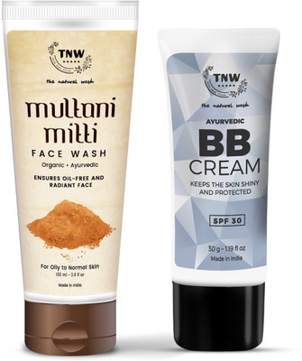 TNW - The Natural Wash Multani Mitti Face Wash and BB Cream with Combo SPF 30(2 Items in the set)