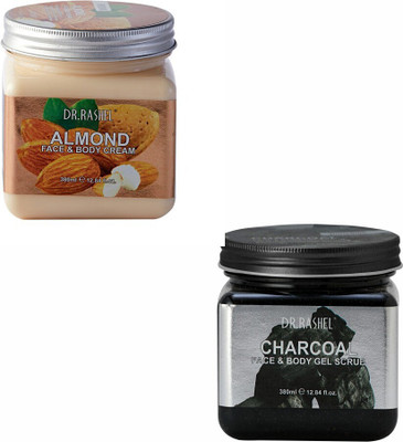 DR.RASHEL Almond Cream & Charcoal Gel Scrub(2 Items in the set)