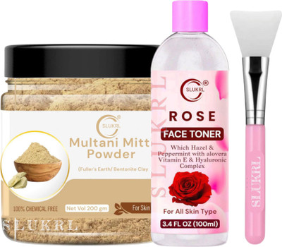 slukrl Instant Fairness Face Pack for All Skin TypesToner for Soft, Supple and Hydrated Skin(3 Items in the set)
