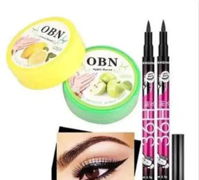 DIVYA UNIQUES OBN Nail Polish Remover 2 pc With 2 pcs 36h eyeliner black longlasting & waterproof eyeliner (Pack Of 2)(4 Items in the set)