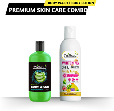 Phillauri Aloe Vera Refreshing Body Wash & Body Lotion Natural Advansed Deep Nourish(2 Items in the set)