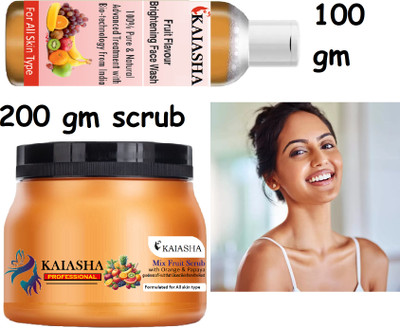KAIASHA Men & Women skin care combo kit Face Wash and Face Scrub Combo(2 Items in the set)