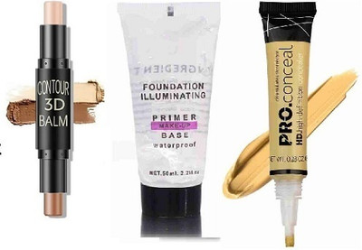 prikcy Makeup Contour Highlight Stick , Primer & Concealer (yellow)(3 Items in the set)