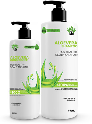 GIR Aloe Vera Shampoo (500ml) & Conditioner (250ml) - Ayurvedic & Medically Tested(2 Items in the set)