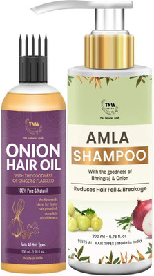 TNW - The Natural Wash Amla Shampoo and Onion Hair Oil for Strong and Healthy Hair | Chemical-Free Haircare Products | Best Haircare Products(2 Items in the set)