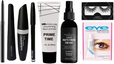 SUBHMUN Kajal & 3in1 Eye Combo & Fixer Spray & Primer & Waterproof False Eyelash & Adhesive Glue(5 Items in the set)