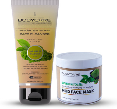 MY BODYCARE Detoxifying Japanese Matcha Green Tea Face Wash - 150g | Purifying Japanese Matcha Green Tea Mud Face Pack - 100g(2 Items in the set)