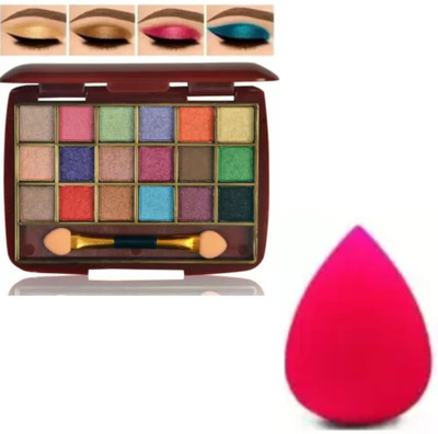 swenky MAKEUP KIT 18COLOR EYESHADOW WITH BLENDER PUFF