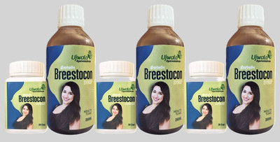 UJWALA AYURVEDASHRAM Breestocon Combi Kit for One Month I Herbal Breast Growth I Size Increase(6 Items in the set)