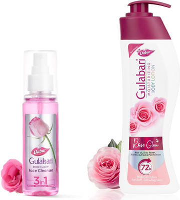 Dabur Gulabari Rose Glow Face Cleanser & Gulabari Moisturizing Body Lotion(2 Items in the set)