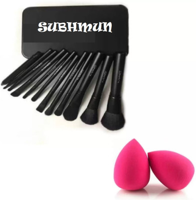 SHEFFO High Quality 2 Pcs Blender Puff And 12 Pcs Makeup Brush Set(2 Items in the set)