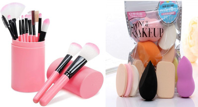 MISTY ALLE 12 PCE DABBU BRUSH WITH 6 IN1 PUFF SET(18 Items in the set)