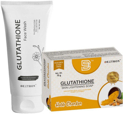 DEXTRON Glutathione Face Wash & Haldi Chandan Soap For Skin Lightening All Skin Type(2 Items in the set)