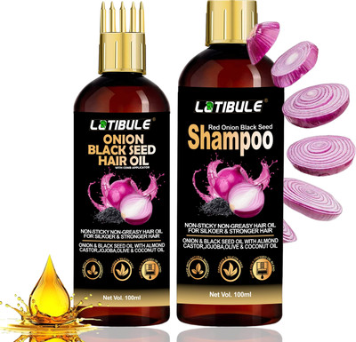 Latibule Red Onion Hair Oil shampoo 30 Oils and Extracts Argan Bhringraj Almond Oil(2 Items in the set)