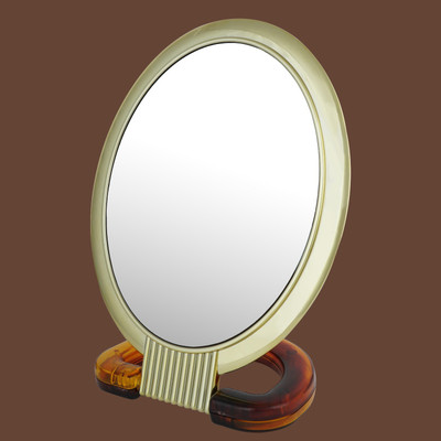 Scarlet Line Professional Series Oval Shape Extra Large Size Double Sided Magnifying Makeup Mirror with Handle Stand for Men and Women, 31 x 15.5 x 2 cm
