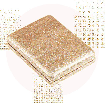 Scarlet Line Professional Series Rectangle Shape Small Size Compact Double Sided Makeup Hand / Purse Magnifying Mirror for Women, Golden