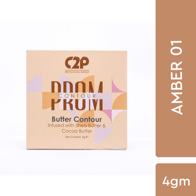 C2P Pro Mini Cream Contour Bronzer For Face Makeup with Shea and Cocoa Butter(Amber)