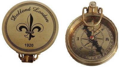 Simrah Nautical Brass Compass With Hanging Ring Compass(Gold)