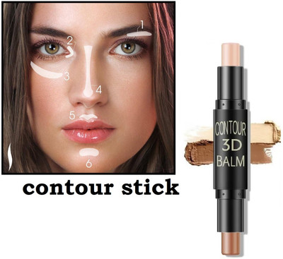 KAIASHA 3D Makeup Contour Highlight Stick Double-ended Contouring Highlighter  Concealer(BEIGE, 10 g)