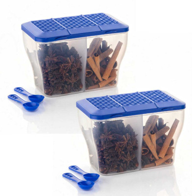 DIHOK Plastic Grocery Container  - 2000 ml(Pack of 2, Blue)