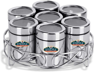 STEEPLE Steel Utility Container  - 1330 ml(Pack of 7, Silver)