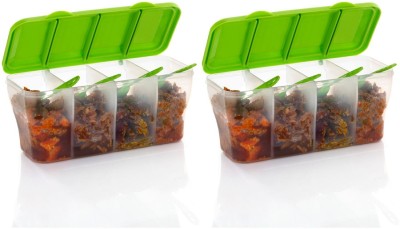 Analog Kitchenware Plastic Pickle Jar  - 1800 ml(Pack of 2, Green)
