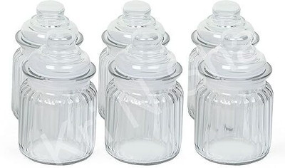 Zigmo Glass Grocery Container  - 350 ml(Pack of 6, Clear)