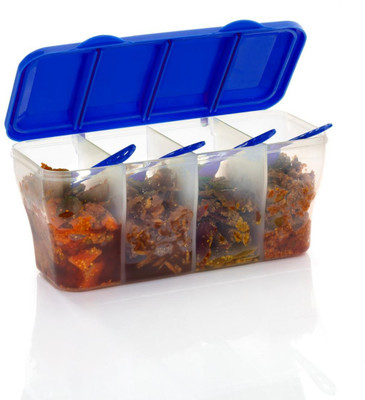 Crackle Plastic Fridge Container  - 740 ml(Blue)