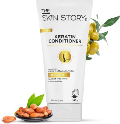 The Skin Story Keratin Smooth Conditioner, Soft & Silky Hair, Instant Anti Frizz Damage Repair(100 g)